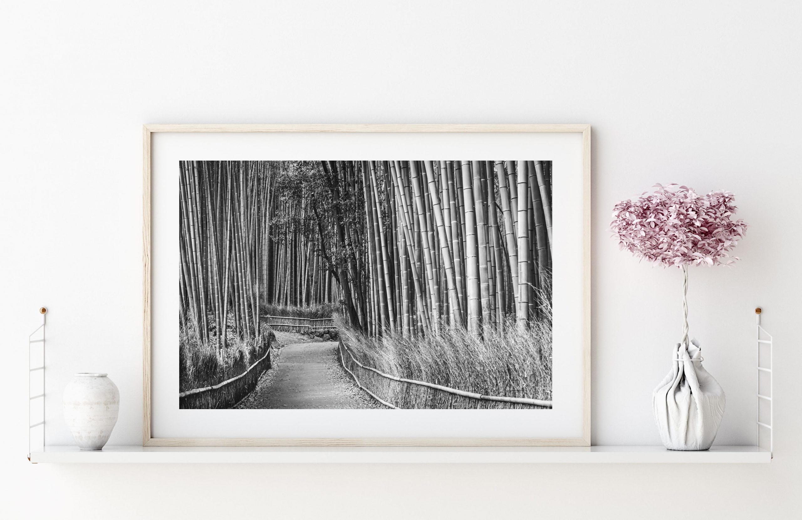 Arashiyama Bamboo Forest, Kyoto, Japan, Black and White – Canvas